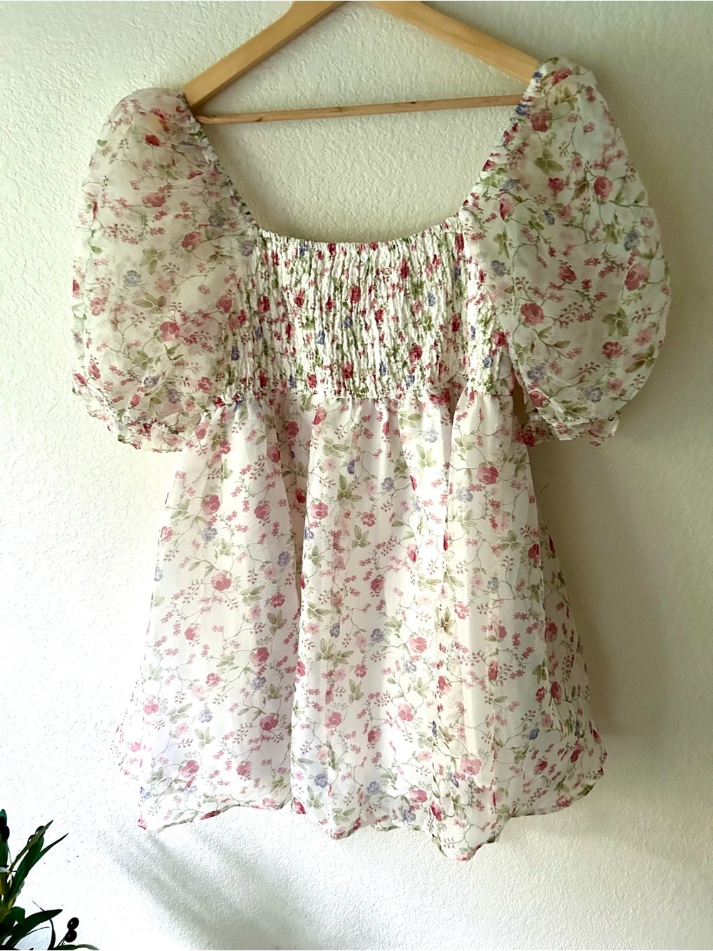 Audrey Park for Francesca’s Floral Puff Sleeve Dress - Pink Garden Print - Picture 3 of 3